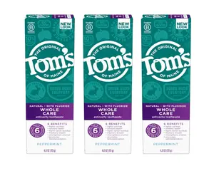 Tom's of Maine Fluoride-Free Rapid Relief Sensitive Toothpaste, Fresh Mint, 4 oz. 3-Pack (Packaging May Vary)