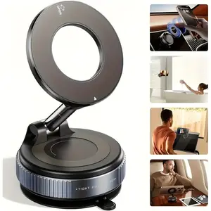 Magnetic Car Phone Holder - 360° Rotation & Folding,Equipped with Vacuum Suction Cup, Suitable for Car, GymOffice & Driving Use, Car Phone Mount