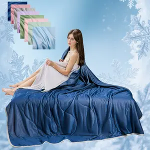 Pure Color Summer Quilt New Design Skin-Friendly Soft Comfortable Lightweight Bedding Air Conditioning Blanket Suitable for Sofa Towel Sofa Throw Cover
