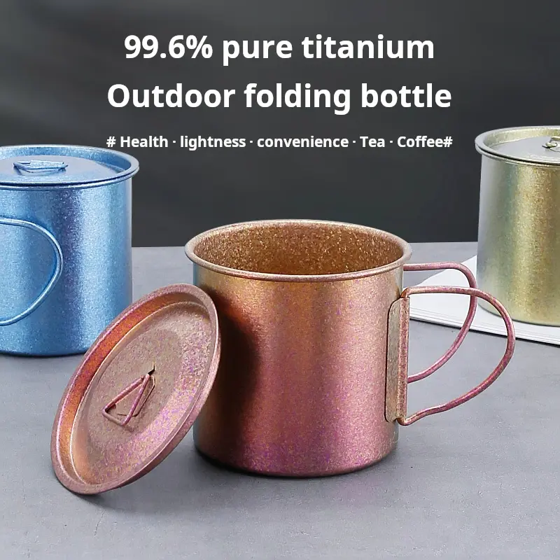 Pure Titanium Outdoor Colorful Mug, Durable & Lightweight Design, Perfect for Daily Use, Ideal Gift for Coffee Lovers