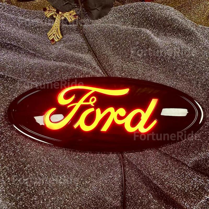 For Ford Emblem, Dynamic & Static LED Emblem Light, Fits23*9cm/9.06*3.54in, Front Grille Dynamic Emblem for F150F250, Truck Accessory, Enhances Luxury car stickers boujeecar accessories