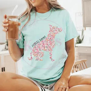 Pitbull Mom Floral Comfort Colors T-Shirt