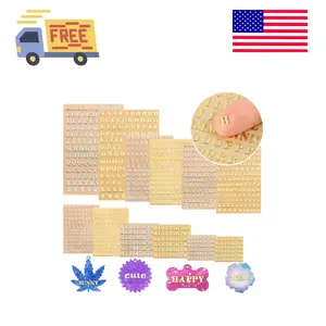 12 Pcs Mini Alphabet Number Stickers - Alloy Self Adhesive Letters, Glitter Gold and Silver 4.5mm 3mm