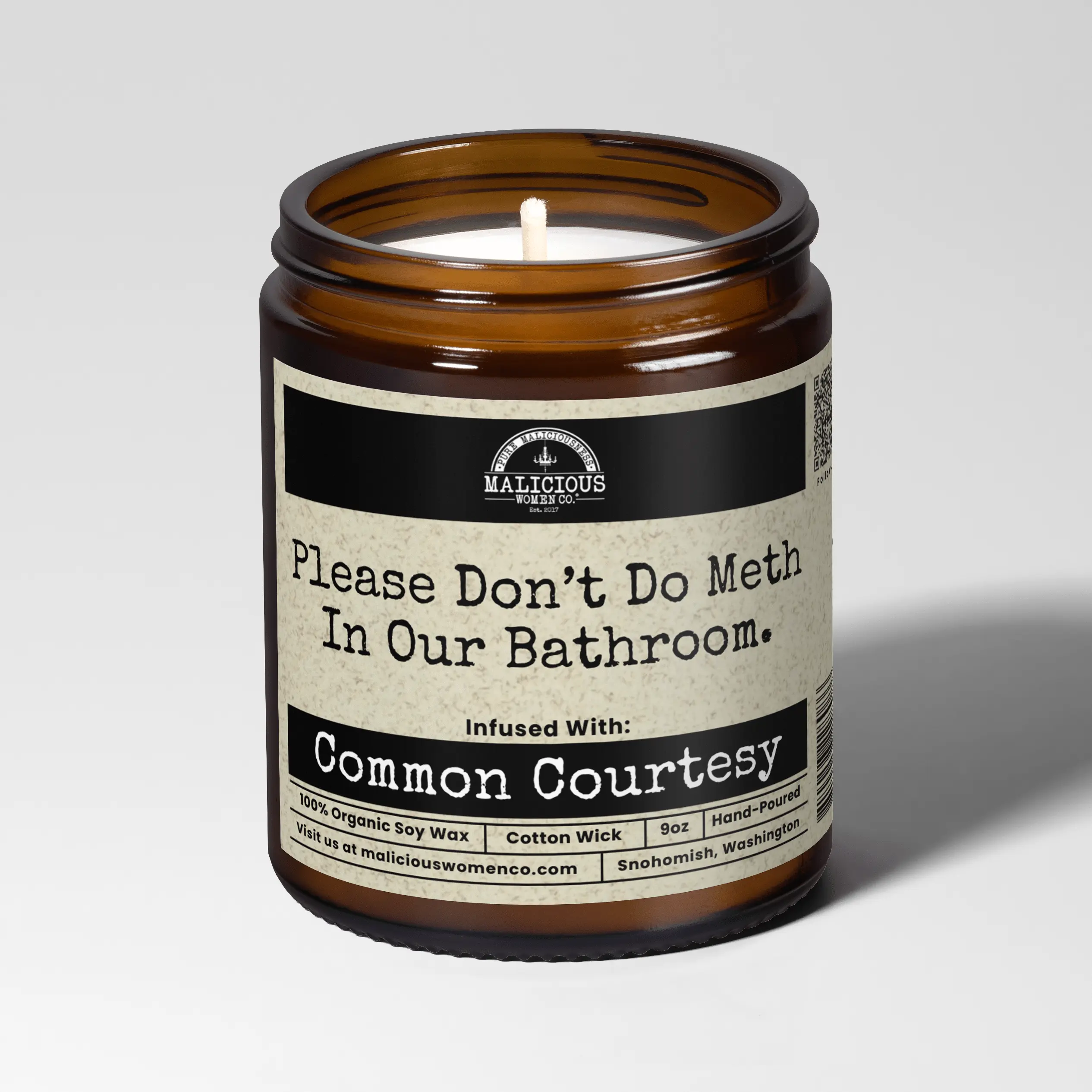 Please Don’t Do Meth In Our Bathroom 9oz Funny Candle Malicious Women Co