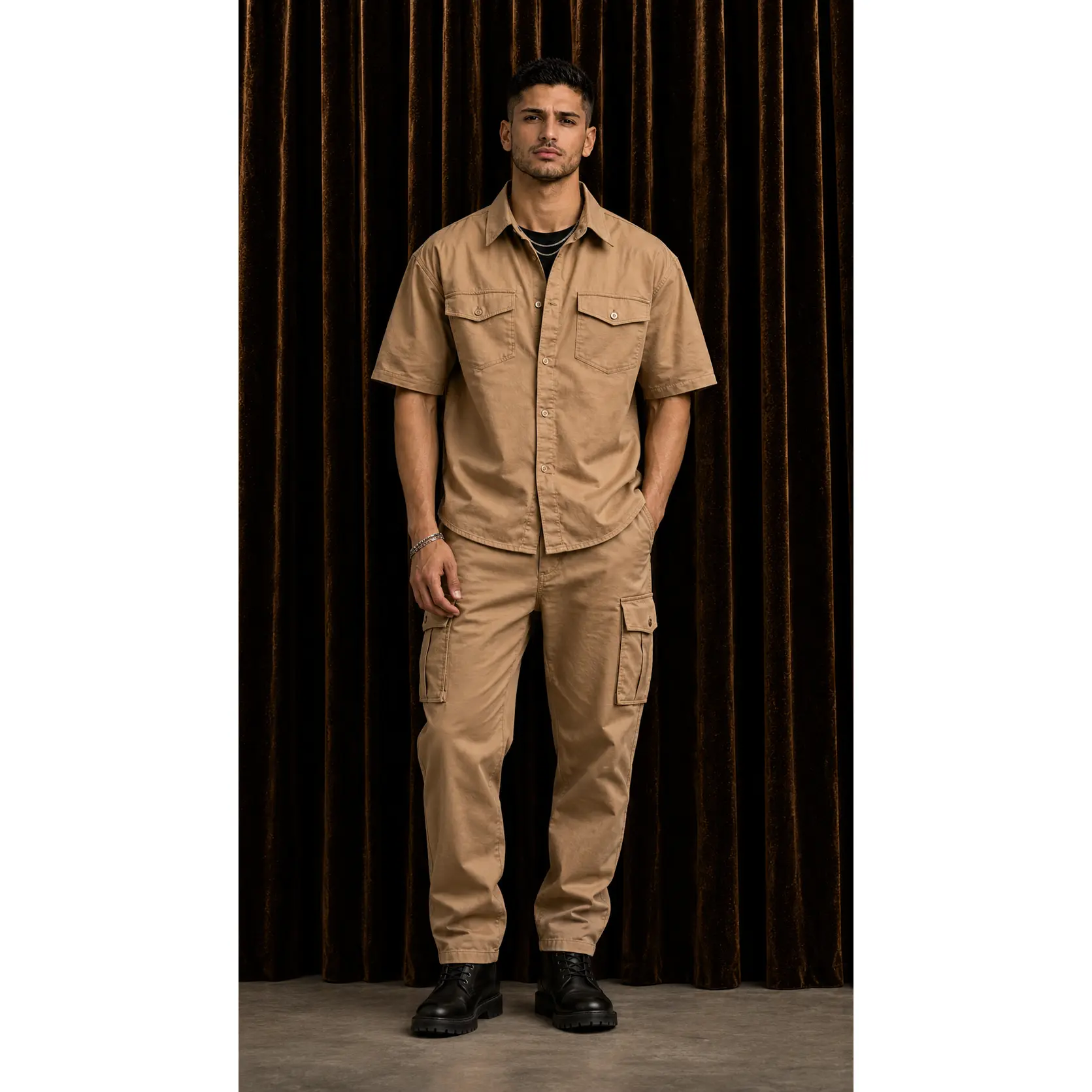 Rugged Tactical Shirt & Cargo Pants Set