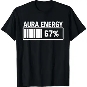 67 Funny Meme T-Shirt - Gen Alpha Slang Aura Energy Viral Design, Soft Cotton Short Sleeve Tee for Teens & Kids, Trendy Internet Humor Top