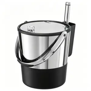 Black Stainless Steel Insulated Ice Bucket 3.8L Large Capacity Cooling Bucket for Gathering Use