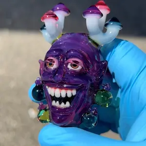Rocko Mushy Monster Pendant - Made by Rocko Glass & Walker Glass, Purple Color, Unique Design, Elegant Finish