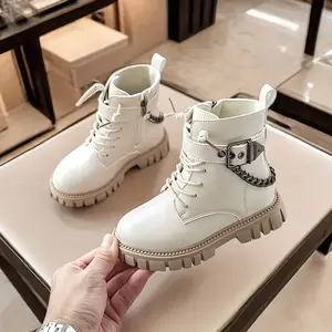 New Autumn And Winter Princess Boots for Girls, Stylish And Comfortable Ankle Boots with Side Zippers in British Style, Suitable for Performances And Parties, Available in Sizes 26-36.