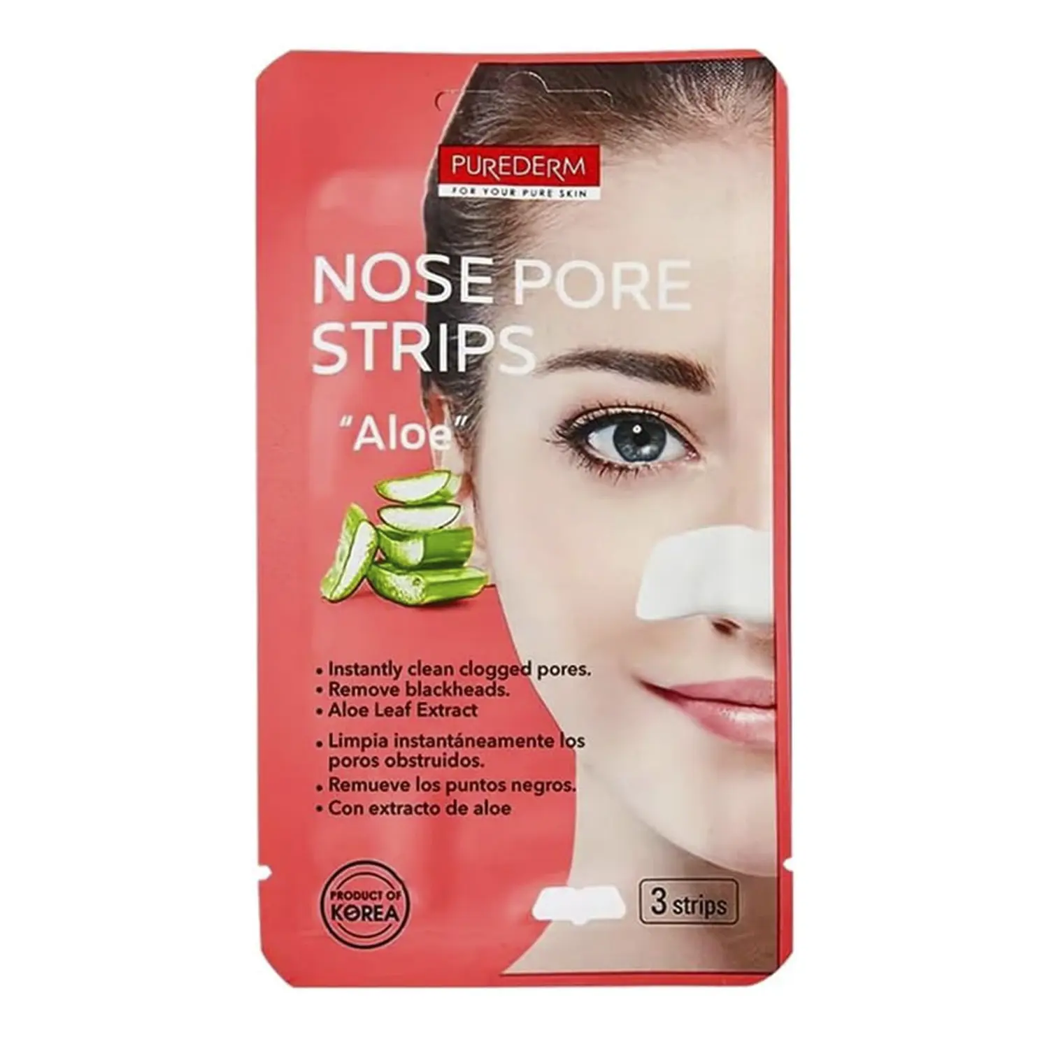 Purederm Nose Pore Strips Aloe 3pcs