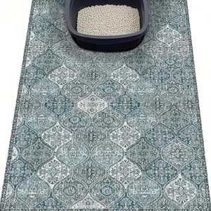 Cat Litter Box Mat, Water Resistant Kitty Litter Trapping Mat, Textured Backing, Easy to Clean, Less Waste and Clean Floors, Kitten Supplies for Indoor Cats, Soft on Paws,pee pads for cat