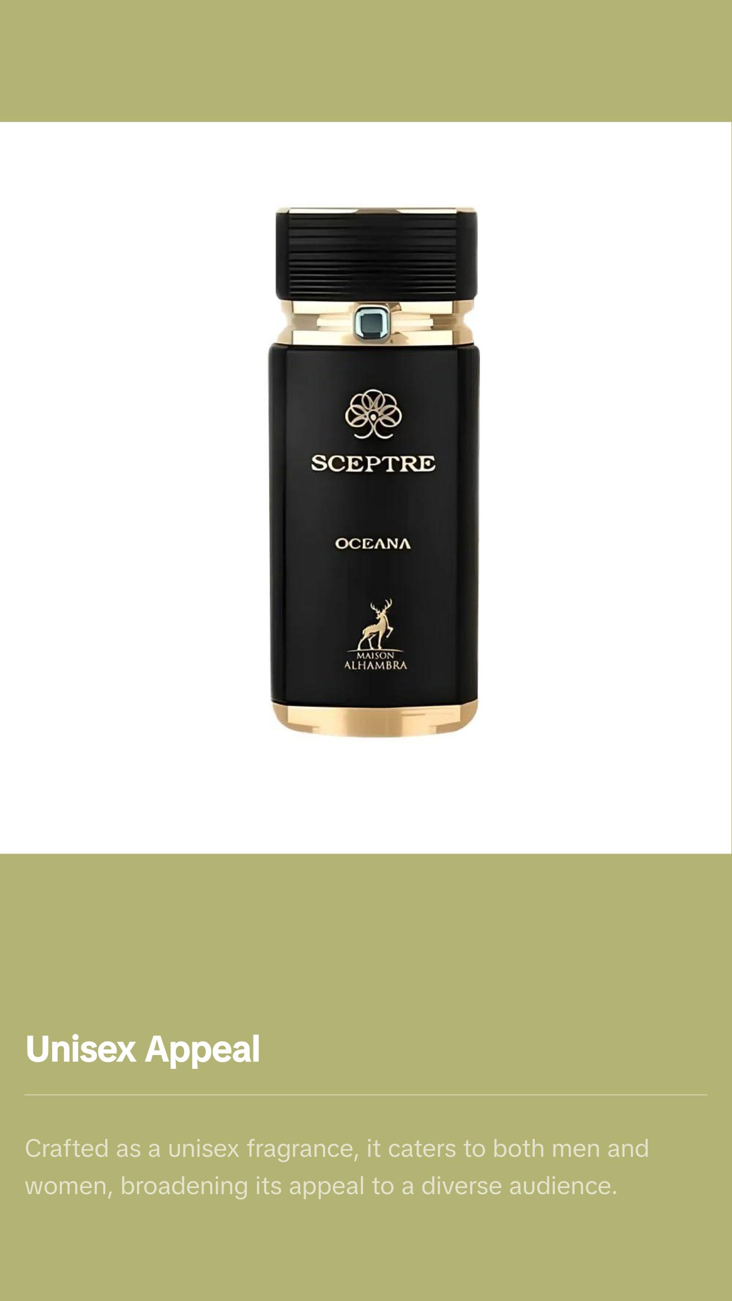 Maison Alhambra Sceptre Oceana Eau de Parfum Spray for Unisex, 3.4 Ounce Maison Alhambra Sceptre Oceana Eau de Parfum Spray for Unisex, 3.4 Ounce