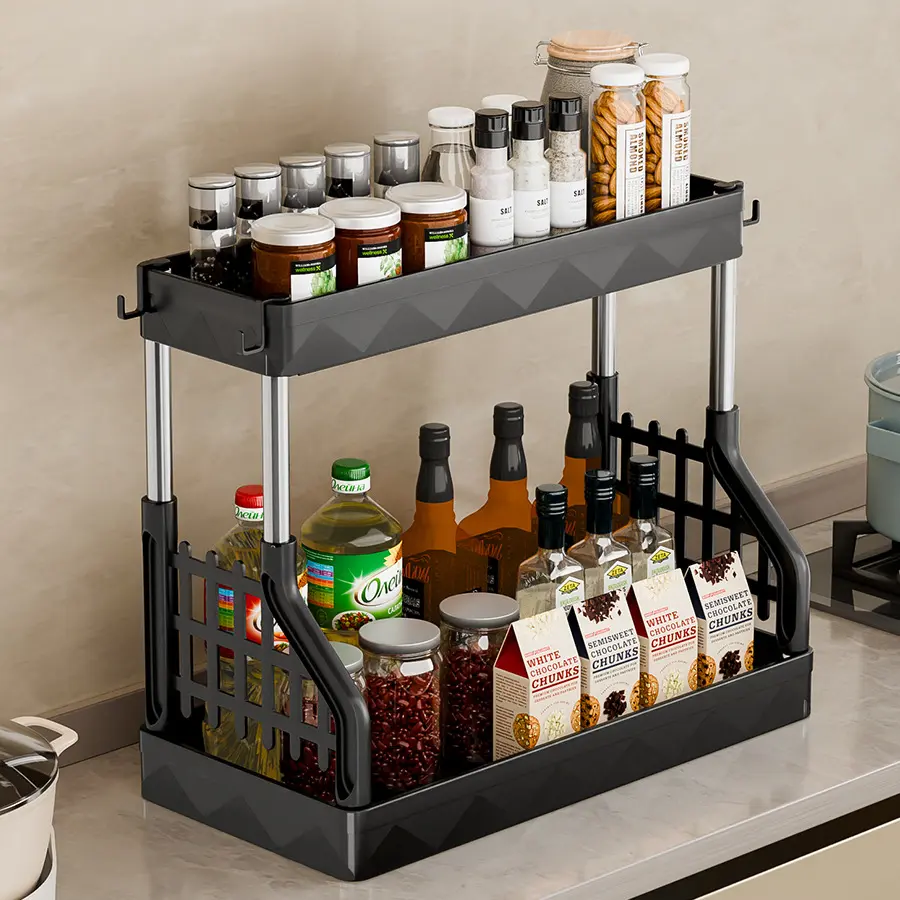 Multifunctional Kitchen Countertop Storage Rack, Multi-layer Seasoning Organizer, Household Oil Salt Bottle Storage Shelf, Kitchen Gadgets