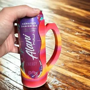 Slim Can Energy Drink Holders - Rainbow Gradient Design for Easy Grip and Stability - Perfect for Parties and Gatherings