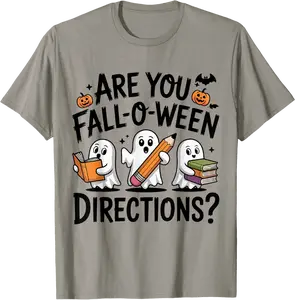 are You Fall O Ween Directions Halloween Teacher Ghosts T-Shirt - Tylerjame Shop 68B0FR3Y1MVK