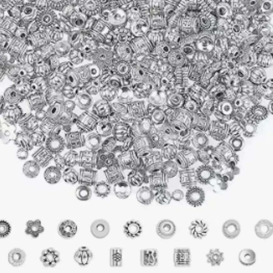 Antique Silver Tibetan Style Spacer Beads Mixed Shapes Alloy Jewelry Making Findings for Bracelet Necklace DIY Craft