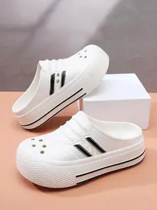 Women's Sporty Platform Flatform Slip on Sandals, Casual Comfortable Breathable Non-slip Sandals for Beach, Fashionable Shoes for Daily Wear