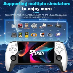 Sf3500 HD 5-Inch IPS Retro Portable Game Console, Supports 14 Emulators, 64GB Memory, Vintage Gaming Handheld Device, Rechargeable Portable Console, Non-Button Cell Batteries Included