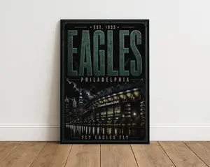 [Unframed] Philadelphia Eagles Poster, Lincoln Financial Field Wall Art, Vintage NFL Print, Fly Eagles Fly Decor, Eagles Fan Gift