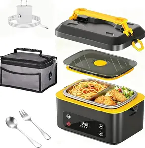 RUDAP Cordless Electric Lunch Munch Box, 24000mAh Rechargeable 1.2L Portable microwave Food Warmer with 5 Heating Modes, Auto Temperature Control,  Stainless Steel Heated Lunch Box – Perfect for Truck, Office, or Outdoor Worksite