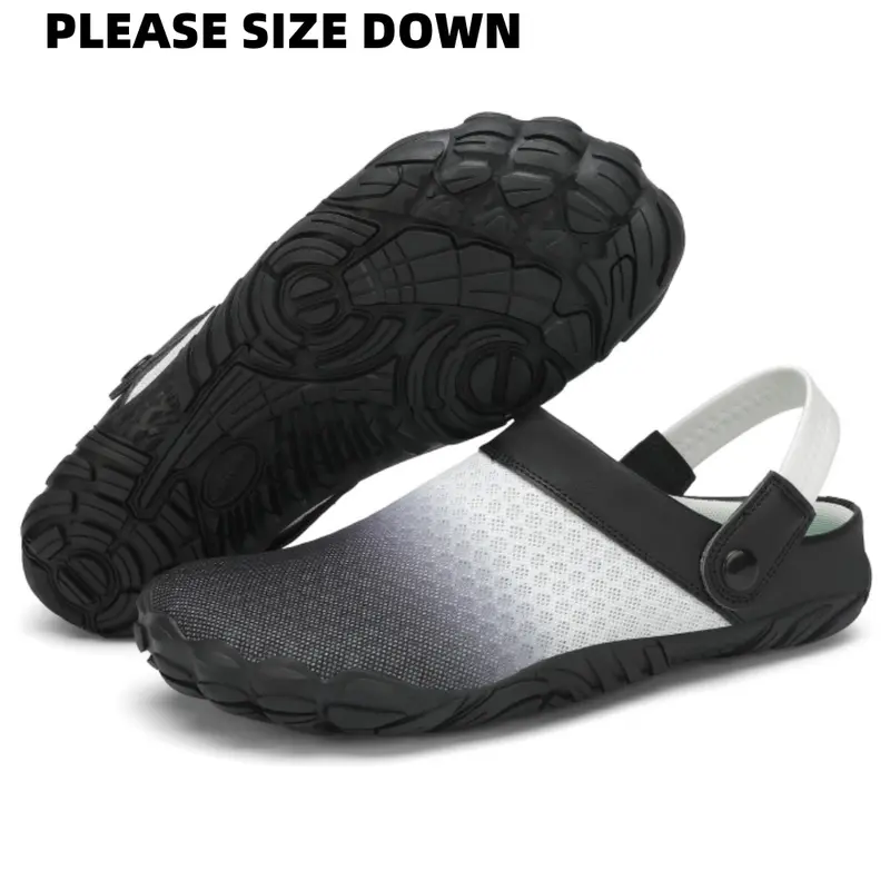 Mishansha Barefoot Watershoes Slip-On Open-Toe Water Clogs for Men, Breathable Mesh Upper, Quick-Dry Lightweight Summer Water Footwear, Flexible Rubber Outsole with Grip for Hiking & Beach (Buy 1 Size Smaller)