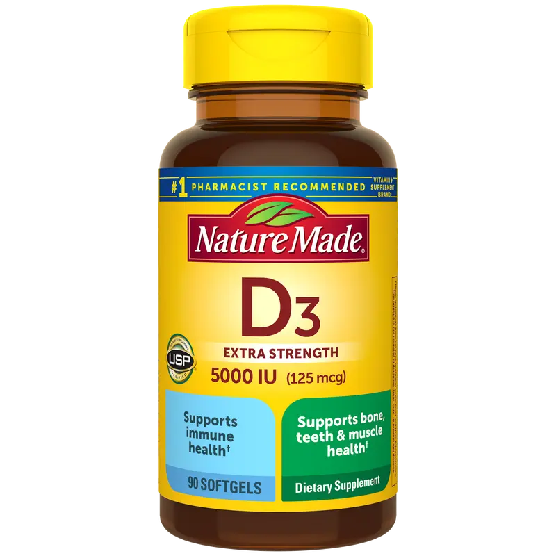 Vitamin D3 Extra Strength 5000 IU (125 mcg) Softgels