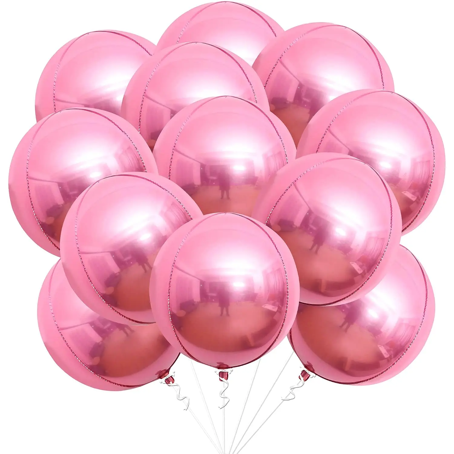 12 Pack 22 Inch Pink Metallic Foil Balloons for Birthday Bridal Shower Wedding Party Decor