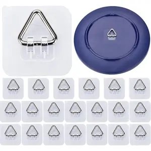 20 Pack Wall Hangers - Vertical Plate Holders, Adhesive Picture Hanger for Wall Decoration