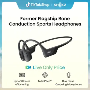 【Live only】SHOKZ OpenRun Pro - Open-Ear Bluetooth Bone Conduction Sport Headphones, Sweat Resistant Wireless Earphones  with Premium Deep Base - Built-in Mic