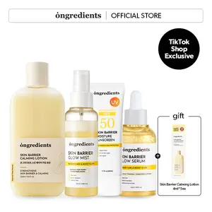 [ongredients Official Shop] Skin Barrier All-Day Glow On Exclusive SET, Daily Morning AM Skincare Routine, Viral Skincare, Skin Barrier Glow Mist, Serum, Lotion, Sunscreen