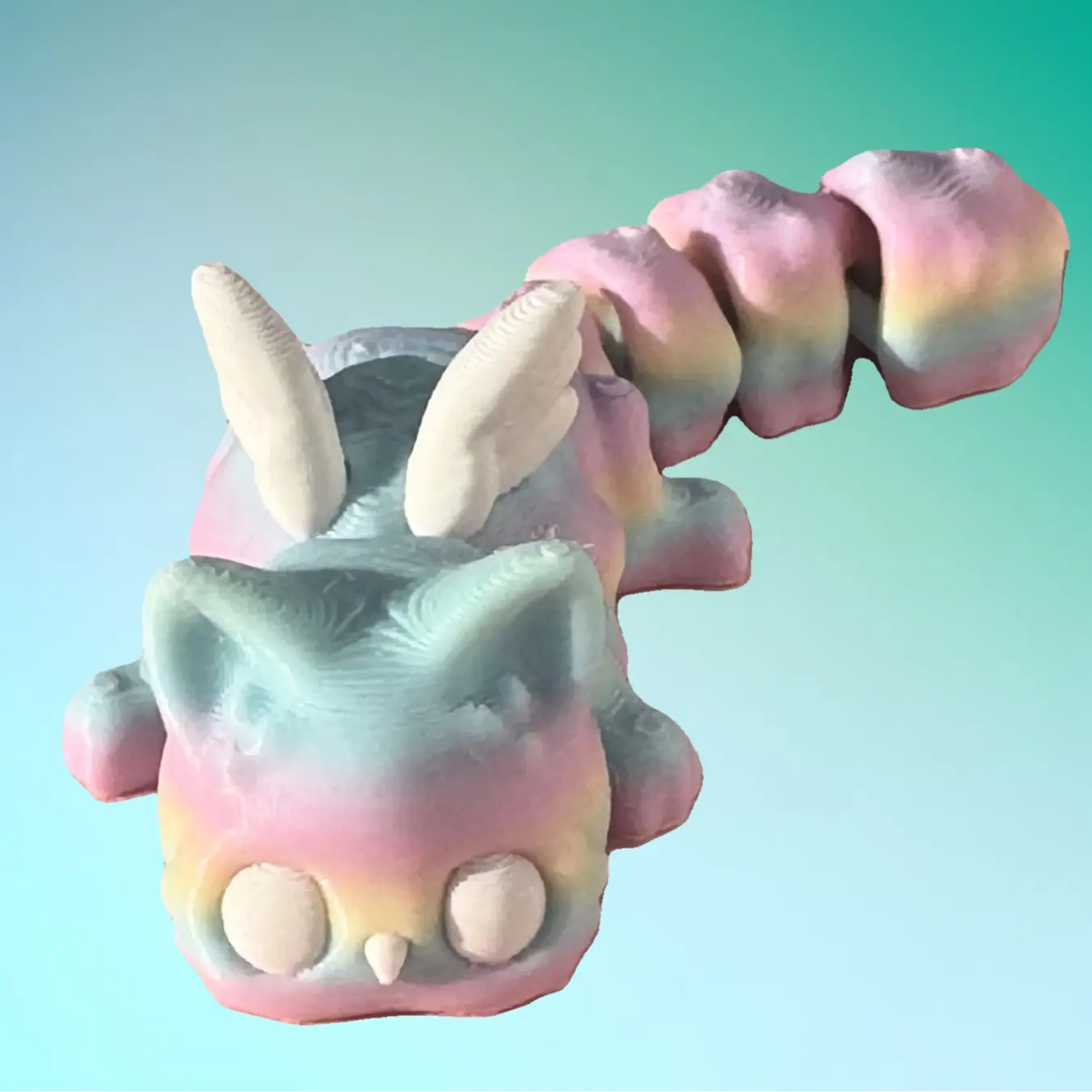3D Printed Articulated Meowl Cat Owl Rainbow Toy Figure