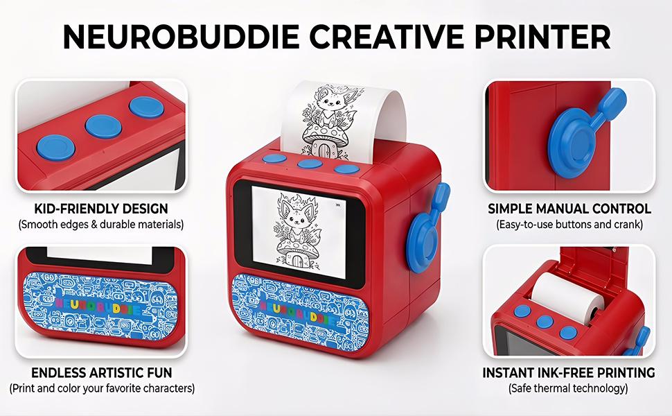【Buy 1 Get 1 Free】AI Sticker Printers - Sticker Box Printers for Kids Voice-to-Print Mini Thermal Printer, Inkless Portable Sticker Maker for Coloring Pages, Journals, Labels, Notes & DIY Crafts