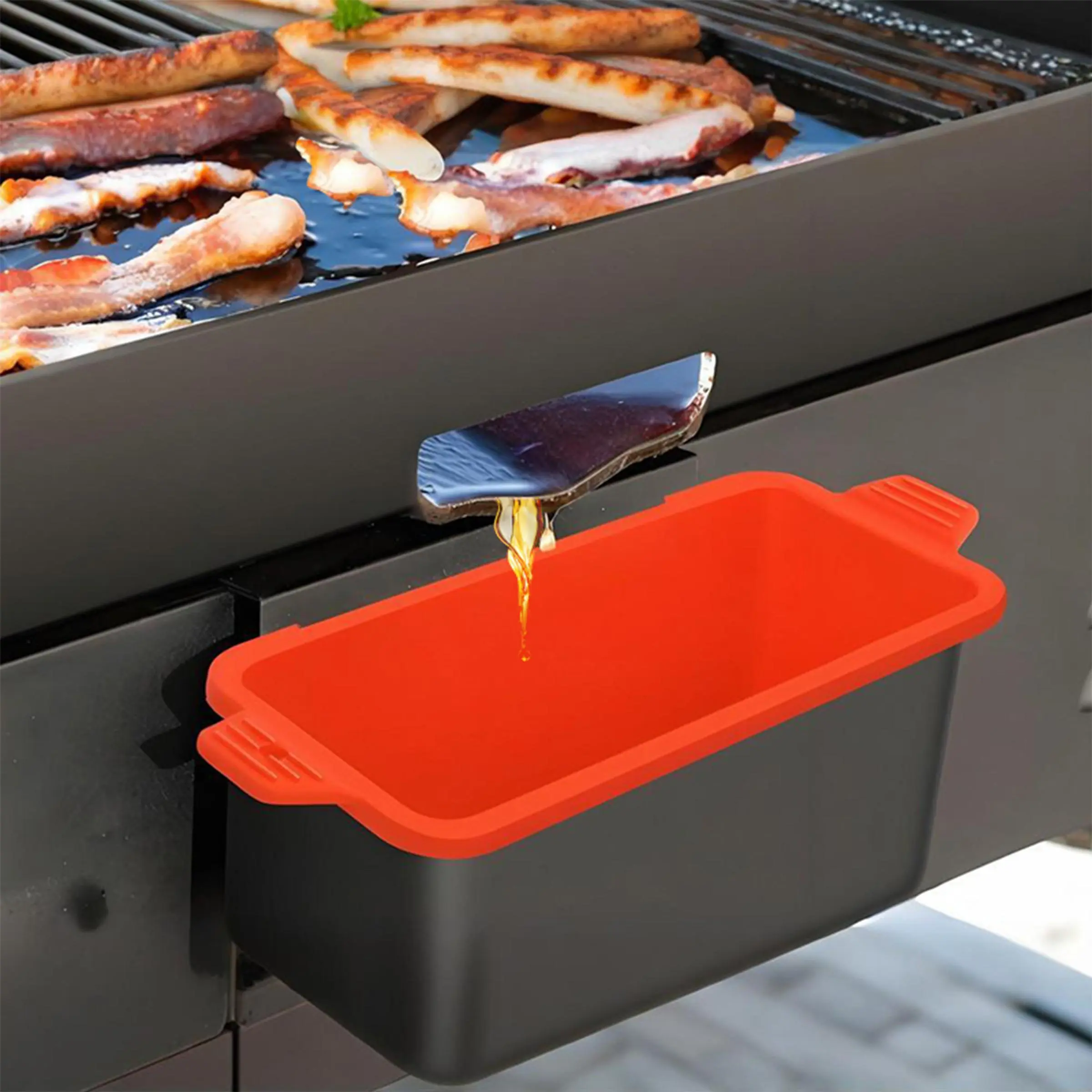 Silicone Grease Cup Liners, 2 Counts Reusable Grease Catcher Cup Liner, Grill Grease Tray, Durable Drip Pans, Blackstone Griddle Accessories, Barbecue Accessories, Kitchen, Household