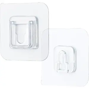 5/10/15 pairs Wall Hooks Hanger Wall Mounted Storage Double Sided Adhesive Suction Cup Sucker Kitchen Bathroom Wall Storage Holder Organizer