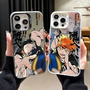 Haikyuu Shoyo Hinata Anime Plating Case for iPhone 17 16E 16 15 14 13 12 11 Pro Max XS X XR Plus 8 7 SE 2020 Shockproof Matte Cover