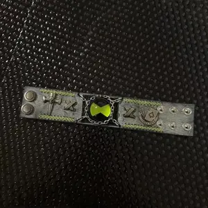 Anime Ben 10 Ben Tennyson Cosplay Bracelet Gothic Punk Handmade Leather Wristband Bangle Jewelry Halloween Accessories