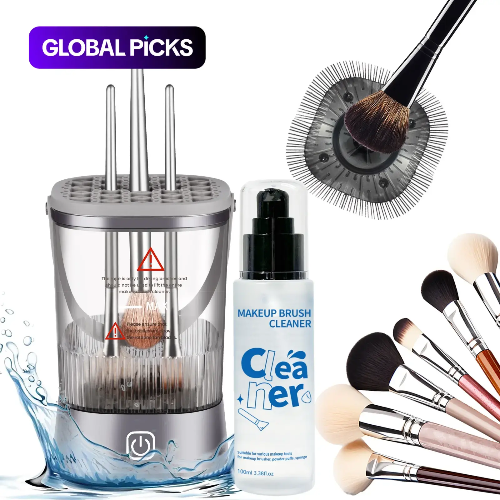 Electric Makeup Brush Cleaner, USB Rechargeable Makeup Brush Sponge Cleaning Tool, Winter Gifts, Women's Essentials, Valentine's Day Gifts, Makeup Brushes Cleaner