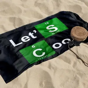 1 piece Fun Cooking Slogans Based on the Periodic Table of Elements themed beach towel - Modern design flannel blanket, suitable for sofas and beds, all-season use, super soft and warm, digital printing, 100% polyester material, machine washable