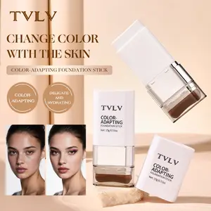 Tvlv Color-Adapting Foundation Stick 2 Colors 15g, Lightweight Hydrating Makeup, Flawless Coverage, Even Skin Tone, Suitable for Daily Use, Parties, Dates