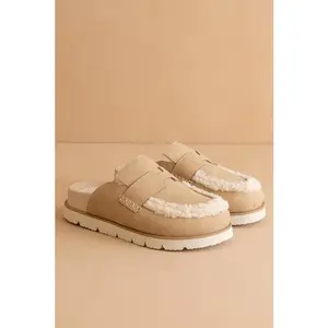 AVALON-SUEDE SHEARLING LOAFER MULE