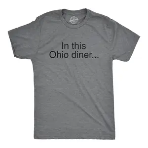 Mens Funny T Shirts In This Ohio Diner Pitchbot Internet Novelty Tee for Men Mens Funny T Shirts Cool Vintage Fashion T-Shirt Gift Classic Menswear Sarcastic Apparel for Men Funny Meme Short Sleeve Novelty Tees Dark Grey