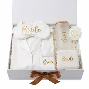 Taniri Luxury Bride Gift Box Set, Personalized Bridal Shower Gift Box, Bride To Be Box, Wedding Morning Gift for Bride, Satin Ivory Bridal Gift Set, Engagement Gift, Wedding Keepsake Box, Bridal Shower Present