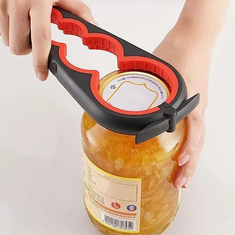 Durable 4 in 1 Can Food Opener, 1 Count Manual Jar Opener for Elderly, Arthritis Hand and Any Strength Low People, Kitchen Gadgets Easily Open The Lid, Household Items Utensils