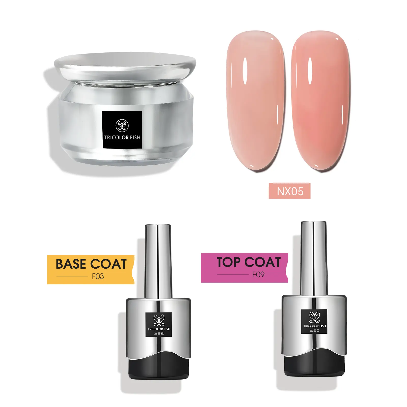 TRICOLOR FISH 35g Jelly Nude Pink Building Gel - Perfect for Nail Extensions & Natural Look Easy Application, Long-Lasting Shine TRICOLOR FISH 35g Jelly Nude Pink Building Gel - Perfect for Nail Extensions & Natural Look Easy Application, Long-Lasting Shine