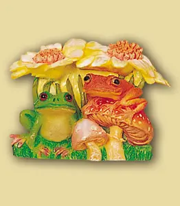 Realistic Frogs with Mushrooms 3" Refrigerator Magnet