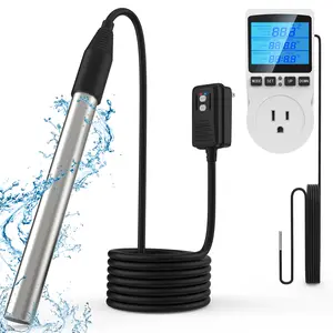 immersion Water Heater, 1800W Portable Submersible Water Heater with Adjustable LCD Thermometer & GFCI Plug, Heat 5 Gallons of Water in Minutes Bucket Heater Hot Tub Heater for Home Travel Camping Mini Pool