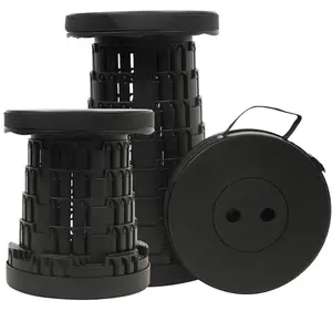 2025 Collapsible Stool Chair, Upgraded Folding Stool, Lightweight, Sturdy, Adjustable, Portable, Foldable Seat Stools for Outdoor Camping Fishing Hiking BBQ