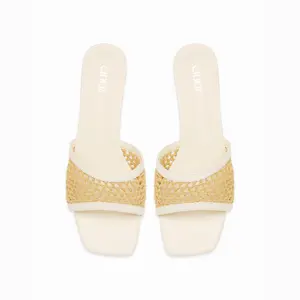 Cider WOVEN CHUNKY HEELED MULE SANDALS