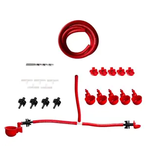 RentACoop DIY Sip Station Watering System –includes Tubing, Horizontal Nipples, Auto-Fill Cups, Tubing Adaptors, T-Connectors, and 11mm Drill Bit – Great for Poultry (DIY Starter Kit for Poultry)