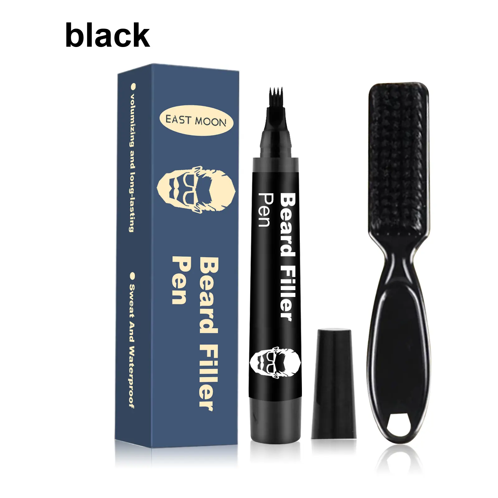Men's Antidandruff Beard Filler Pen Kit - Long-Lasting, Waterproof, Sweat-Proof Cosmetic Formula for Natural, No-Smudge Finish
